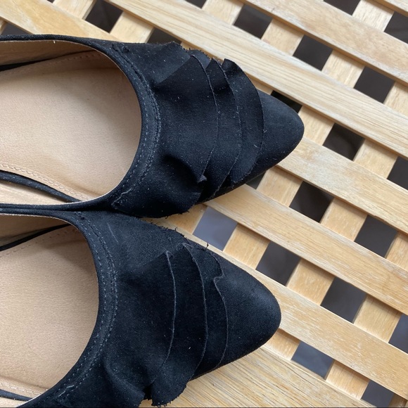 Esprit suede ruffle pointed ballet flats 7 - Picture 10 of 16